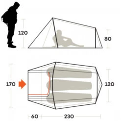 Tenda Ferrino Sling 3 -Campeggio Attrezzatura Negozio tenda ferrino sling 3 compatta climi miti tre 3 stagioni trail running bicicletta 1
